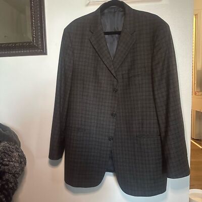 Kenneth Cole Men’s Wool Grey Winter Blazer 44R Dress Jacket Coat XL Sports  Coat