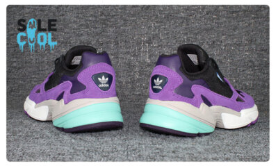 Adidas Womens Falcon Purple Black Running Shoes Sneakers