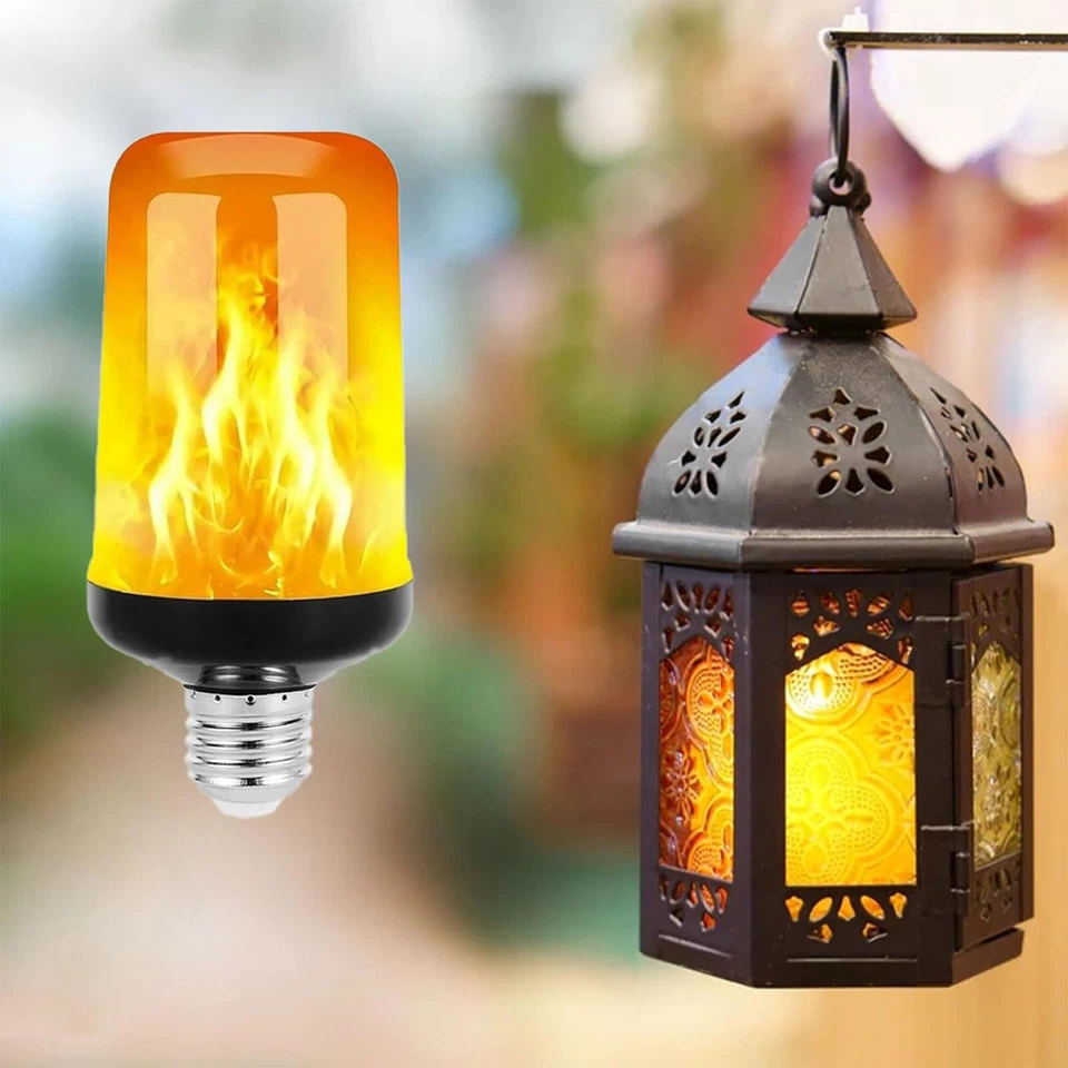 2/4er E27 LED Flamme Glühbirne Lampe Flacker Licht Flammeneffekt Feuer Birne - Bild 4 von 4