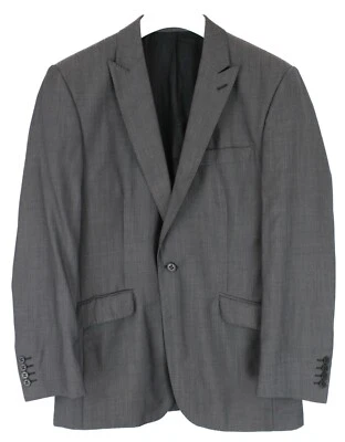 BEN SHERMAN Herren Blazer EU 50 Einreiher Peak Revers Futter Grau Woll - Bild 1 von 4