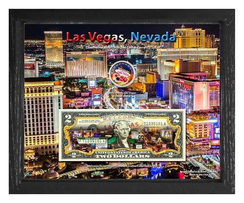 Welcome To Las Vegas farbiges Münz- & Währungsset in 8" x 10" Rahmen - Bild 2 von 6