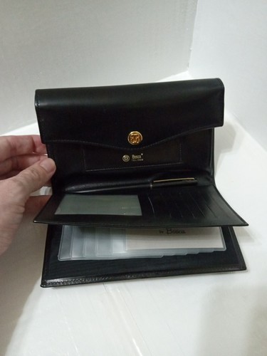 Bosca Wallet Old Leather Framed Checkbook Clutch Wallet Black - Picture 4 of 15