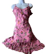 Y2K Vintage Rare 90s Floral Ruffle Betsey Johnson Slip Dress Sz M