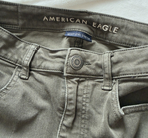 American Eagle Skinny Gray Stretch Denim Jeans Women’s Size 6 Button Zip