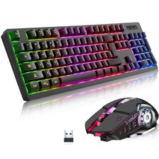 Wireless RGB Gaming Keyboard and - Rechargeable RGB Backlit,Long Battery Life...