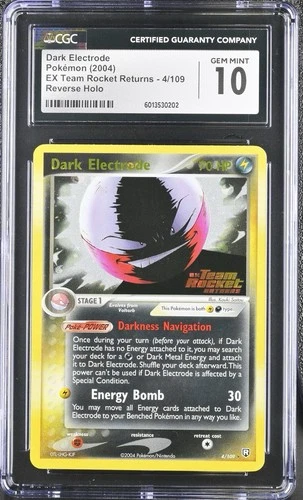 CGC 10 2004 Pokemon EX Team Rocket Returns Dark Electrode 4/109 Reverse Holo