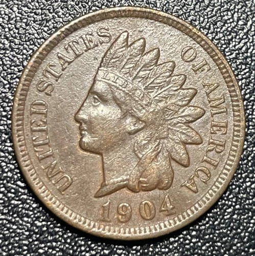 1904 Indian Head Copper Cent Penny 1c XF Extra Fine High Grade
