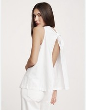 Banana Republic Poplin White Backless Top Size M NWT RT 80