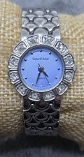 Cote d'Azur Quartz Womens Watch Silvertone Rhinestone Bezel New Battery