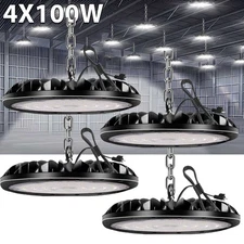4 Pack 100W UFO LED High Bay Light Shop Warehouse Industrial Factory Commercial