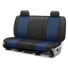 Caltrend Faux Leather Honeycomb Quilted 2nd Row Black Blue Custom Seat Covers