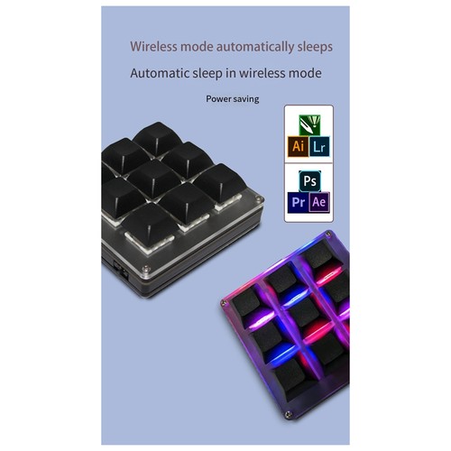 9-Key Customizable Keyboard 2.4G USB Bluetooth Hot-Swappable Keys U4Z91518 - Picture 4 of 8