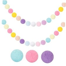 Pastel Pom Pom Garlands - 1.2" Large Pompom Garland for Pastel Rainbow