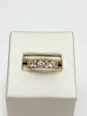 STERLING SILVER 925 ROSS SIMONS CZ 2.3mm BAND SIZE 5 RING 2.5g