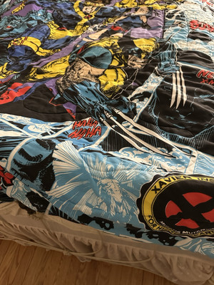 Vintage 1990s X-MEN Marvel Comics Mutant Twin Comforter Blanket