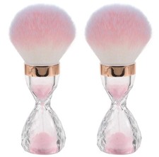 Nail Dust Brush Set, 2 Pack Hourglass Shape with Cases, Soft Dense Hair for M...