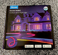 Govee Outdoor Neon Rope Light, 65.6ft RGBIC Patio Music IP67 Waterproof LED