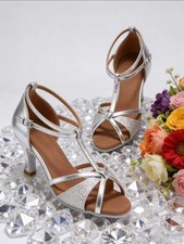 Pair Latin Dance Shoes High Heel Dance Shoes Ballroom Dance Shoes Size 8.5