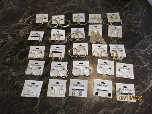NINE WEST Modeschmuck Ohrring Konvolut neun West Ohrringe 25 Paar/Set Lot 1