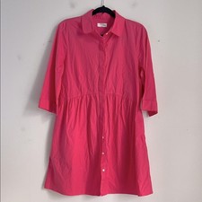 Untuckit button up cuff sleeve babydoll shirt dress sz M