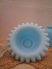 Fenton Blue Satin Persian Medallion Fairy Lamp - 3 Piece — photo 3