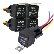 5 Pack 5 PIN 12V Relay with Harness, 40AMP 12 Volt Relay Automotive Relays