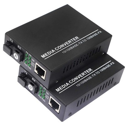 XMSJSIY Fiber Ethernet Media Converter, Single-Mode 10/100Base-TX to 100Base-...