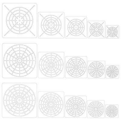 15 Stück Mandala Punkte Malwerkzeug Schablonen Set, Wiederverwendbar Mandala Schablone1093