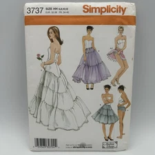 SIMPLICITY 3737 SEW PATTERN MS LINGERIE PETTICOAT TIERS PANTIES SLIP 6-12 UCFF