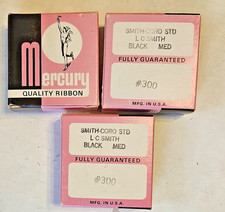 3 Vtg Mercury Typewriter Ribbon Single Spools Metal Black Med 300 Smith Coro Lot thumbnail