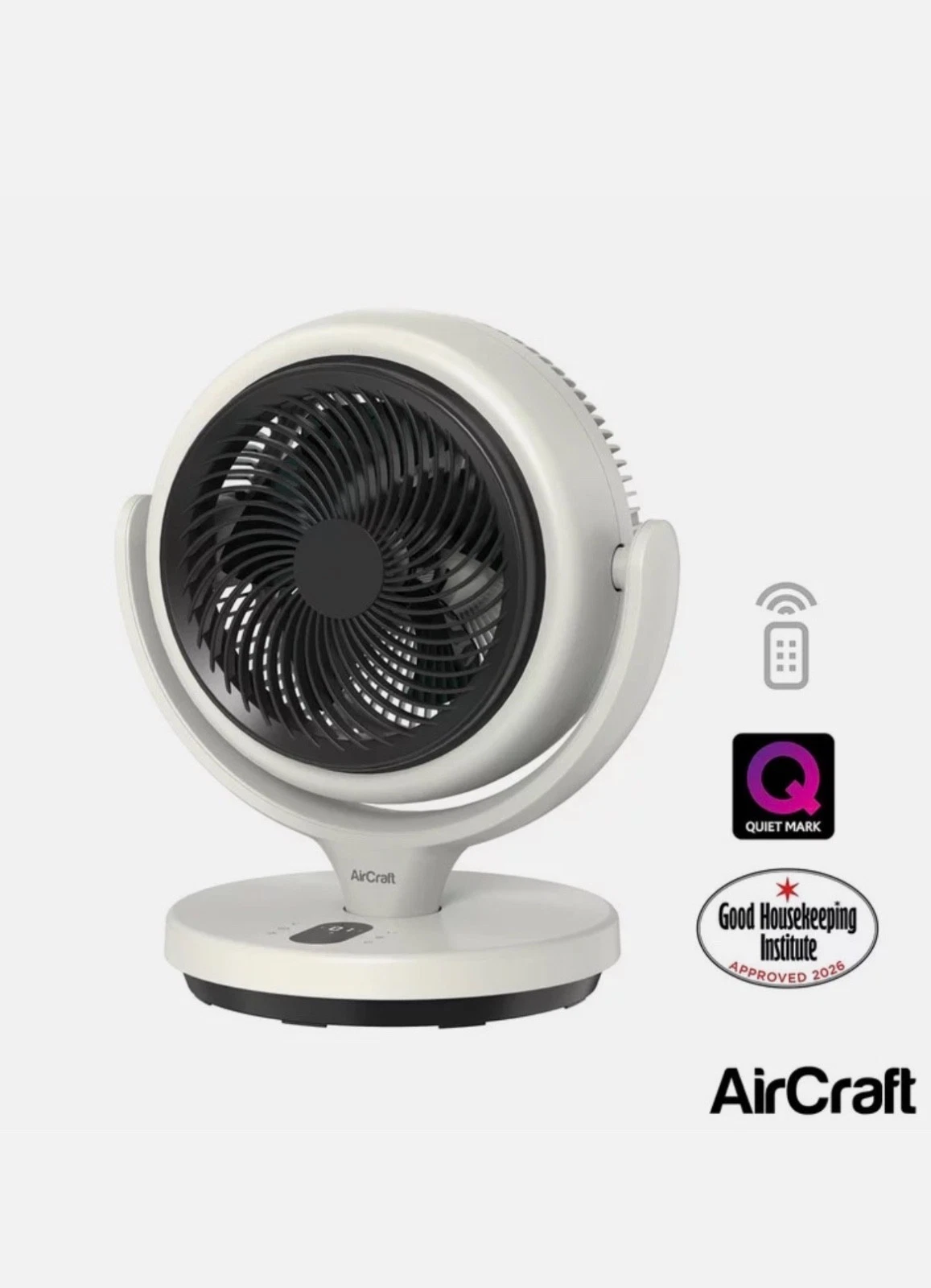 AirCraft LUME MINI Ultra Quiet Air Circulator Desktop Fan with Remote & Ambient