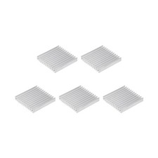 5x35x35mm Silver Tone Aluminum Heatsink Thermal Adhesive Pad 3D Printers 5Pcs