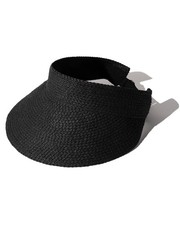 Sun Visor Hats for Women Wide Brim Straw Foldable Packable Ponytail Beach