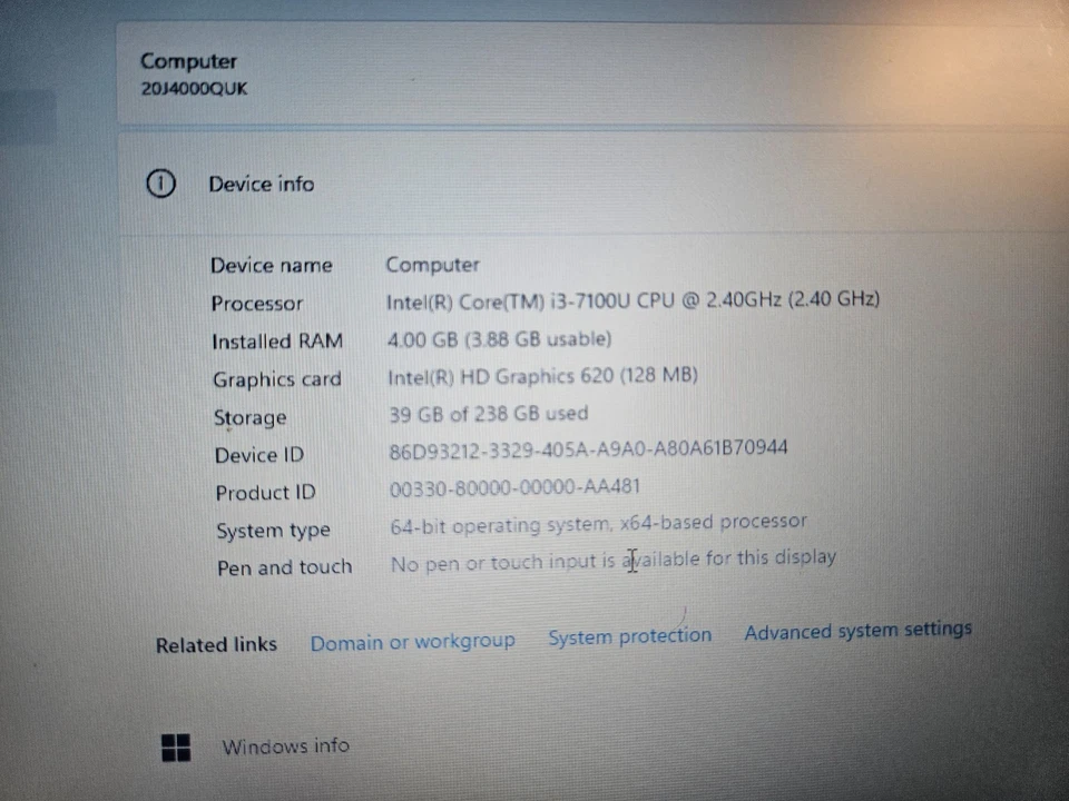 Lenovo ThinkPad L470 · i3-7100U · 4GB · 240GB, photo 3 of 5