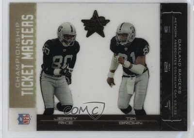 2004 Leaf Rookies & Stars Gold Championship 89/250 Jerry Rice Tim Brown HOF 1h0p