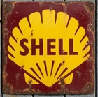 Shell Galloline 12 x 12 Square Vintage Novelty Metal Sign Made In USA New!