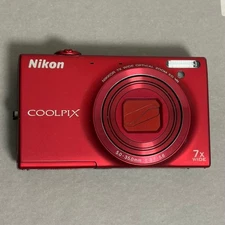 Nikon COOLPIX S6100 Red 7x Zoom Compact Digital Camera Tested from Japan