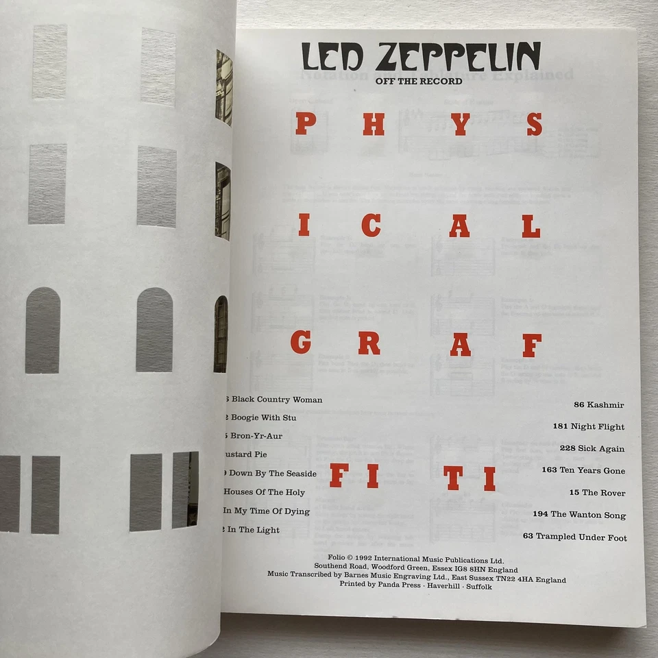 Vintage Led Zeppelin Physical Graffiti Off The Record Songbook Sheet Music - Image 4 of 4