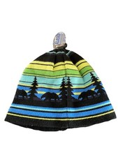 Alaska Winter Gear Beanie Cap Knit Hat Rustic Bear in Woods New with Tags New
