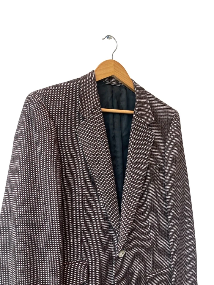 Винтажный Dunhill кашемир шерсти Birdseye блейзер размер 50 две кнопки спортивное пальто - Изображение 3 из 4