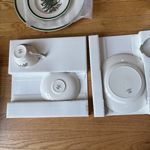 Spode Christmas Tree 5 Pc Place Setting England TWO Sets NEW Old Stock - Picture 7 of 14