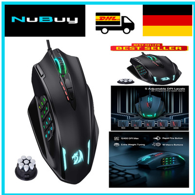 Redragon M908 RGB Gaming Maus 12400 DPI 20 Tasten