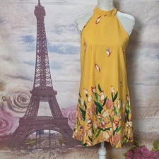 Yellow Floral Halter Sundress Sz M