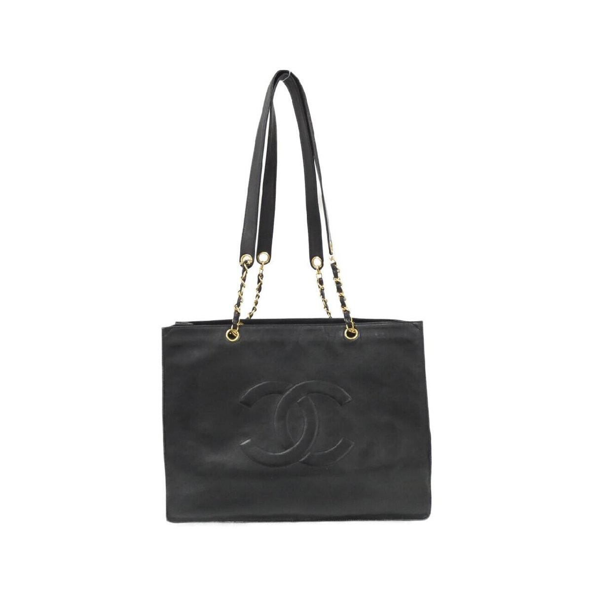 Vintage CHANEL 07829 Black Quilted Leather Shoulder Bag