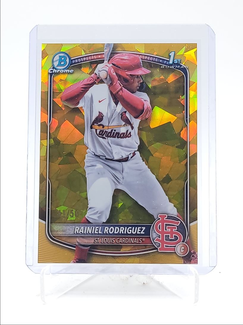 RAINIEL RODRIGUEZ 2025 BOWMAN CHROME 1ST SAPPHIRE GOLD REFRACTOR /50 Q3967