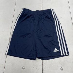 Adidas Shorts Youth Large 14-16 Blue 3-Stripes Mesh Athletic Soccer Running