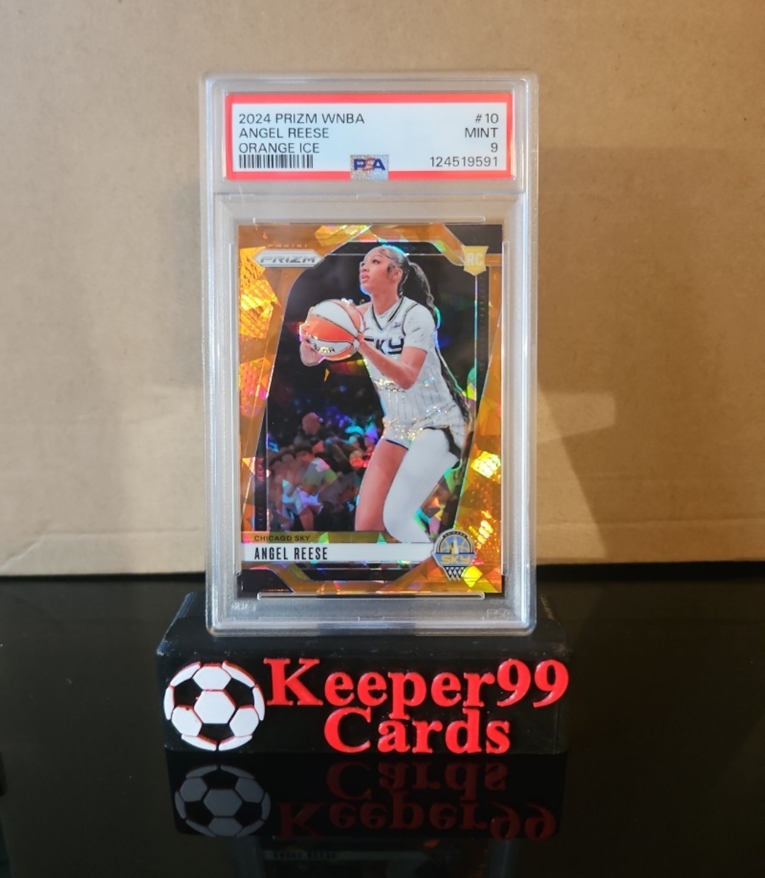 2024 PANINI WNBA PRIZM ROOKIE #10 ANGEL REESE ORANGE ICE PSA 9