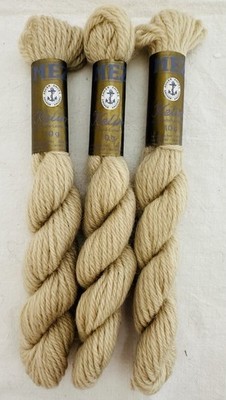 3x MEZ Kelim-Stickgarn à 10 g  Hellbeige Mottensicher Farbecht Nr. 3203