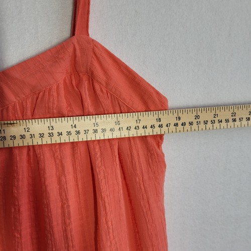 Knox Rose Tiered Sun Dress Women's XXL Coral Flowy Midi 100% Cotton Gauzy NEW - Picture 10 of 10