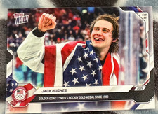 2026 Topps Now Olympics #18-SSP Jack Hughes Golden Goal Team USA Photo Variation
